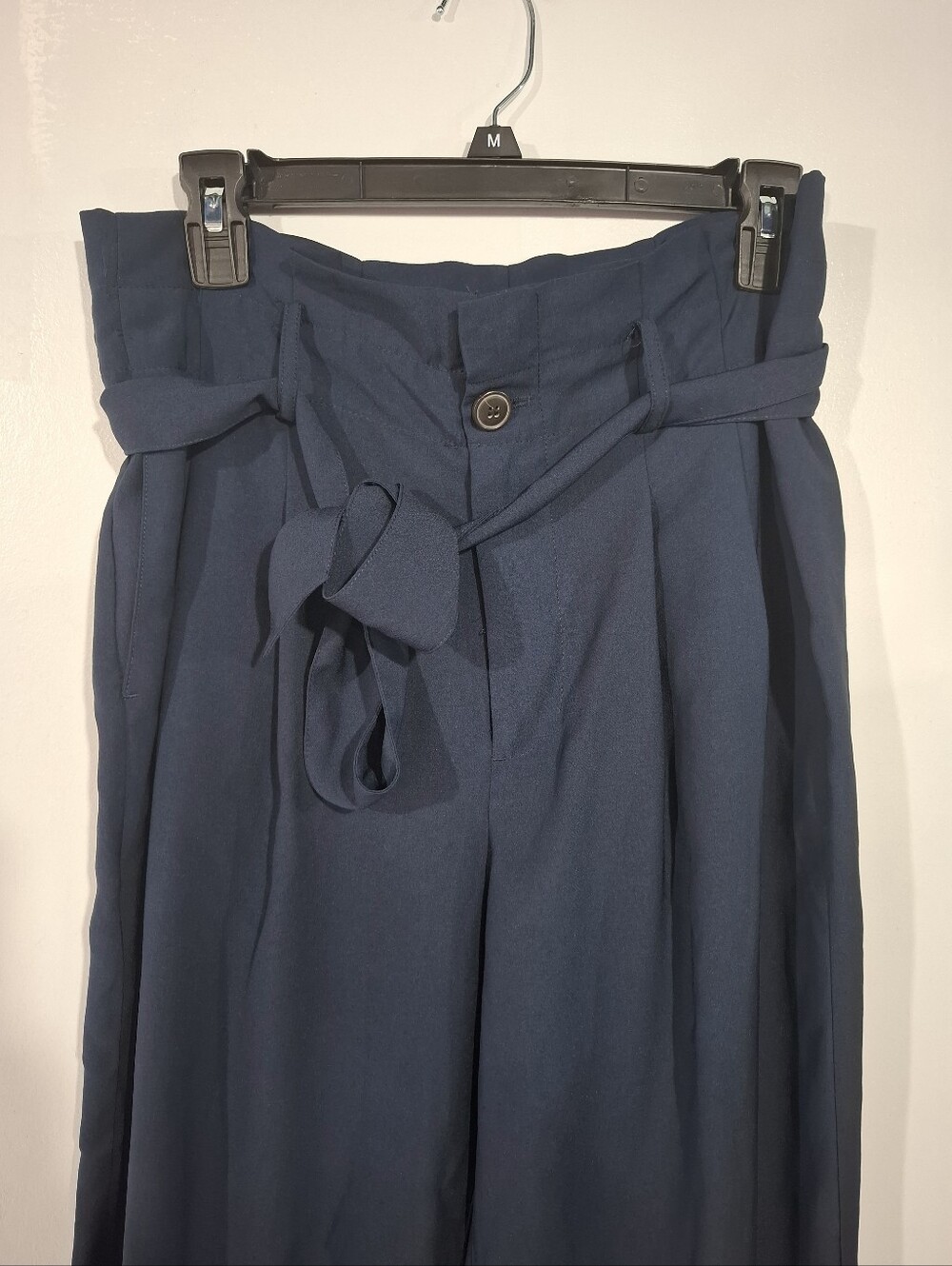 Madewell Drapey Paperbag High Waist Navy Blue Tapered Pants Sz 6 Preppy Office - Picture 4 of 14